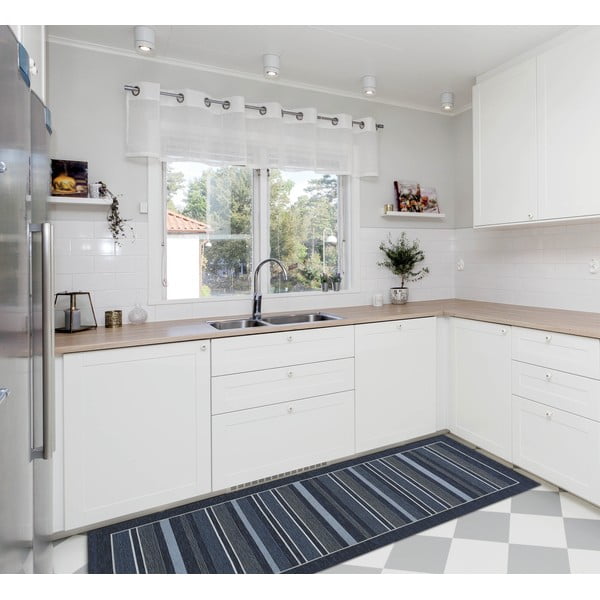 Veliūrinis mėlynas kilimas Floorita Velour Blu, 55 x 280 cm-image-2