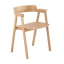 Natūralios spalvos iš ąžuolo masyvo valgomojo kėdė su porankiais Flip – Gazzda