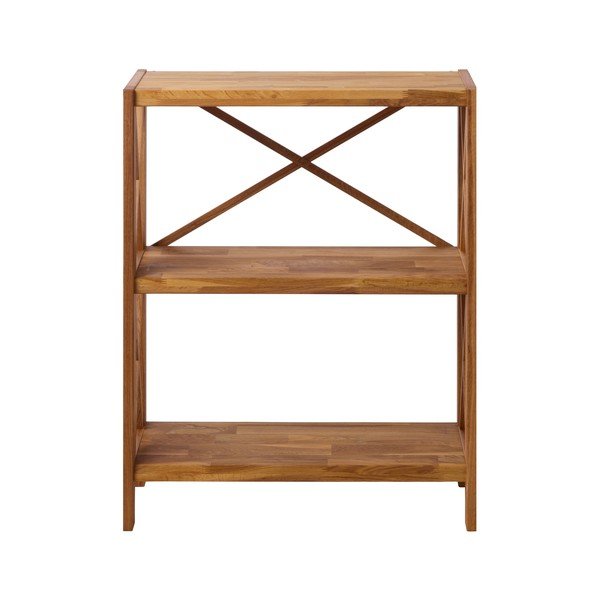 Iš ąžuolo masyvo pastatoma lentyna natūralios spalvos 70x87 cm X-Shelf – Unique Furniture