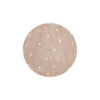 Skalbiamas/rankų darbo iš medvilnės vaikiškas kilimas šviesiai rožinės spalvos ø140 cm Round Dot Rose – Lorena Canals