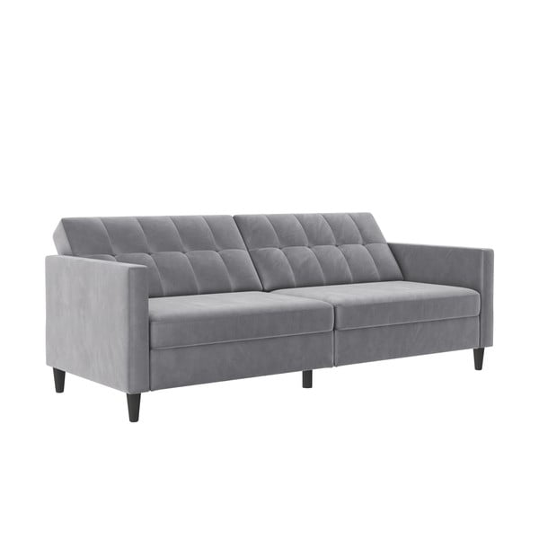 Iš velveto sofa šviesiai pilkos spalvos 203 cm Hartford – Støraa-image-1