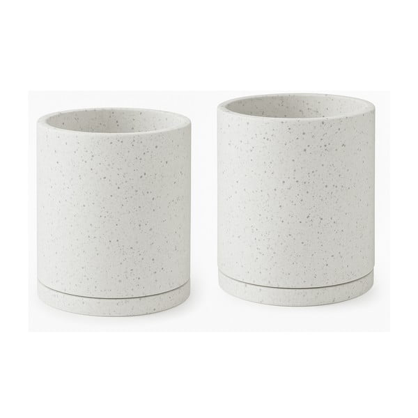 2 baltų gėlių vazonų rinkinys Bonami Selection Terrazzo, ø 26 cm
