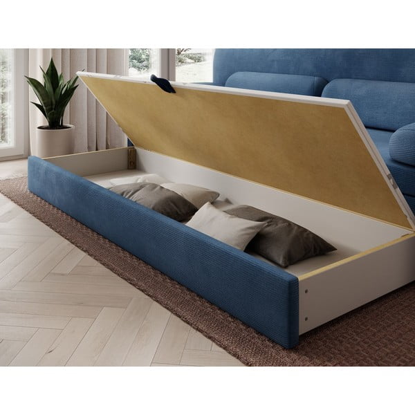 Mėlynos spalvos iš kordinio velveto sulankstoma/su sandėliavimo vieta sofa 236 cm Elioss – ELTAP-image-4