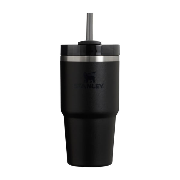 Juodos spalvos iš nerūdijančio plieno su šiaudeliu termosas 600 ml Quencher H2.0 FlowState Tumbler Black – Stanley