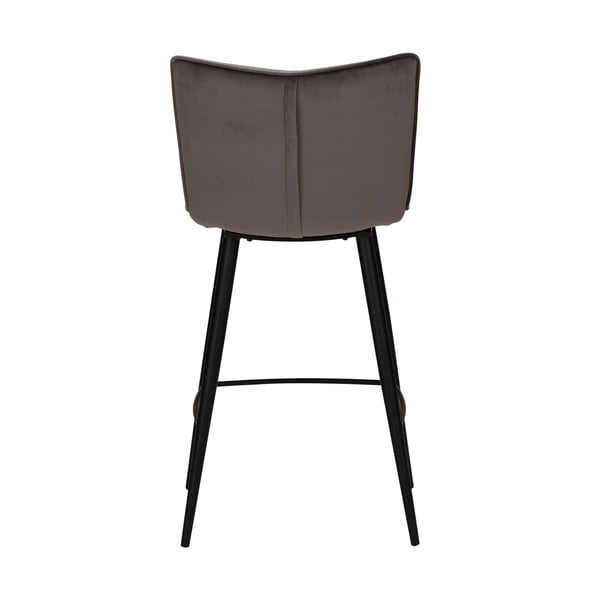 Pilkos spalvos aksominė baro kėdė DAN-FORM Denmark Join, aukštis 93 cm-image-4