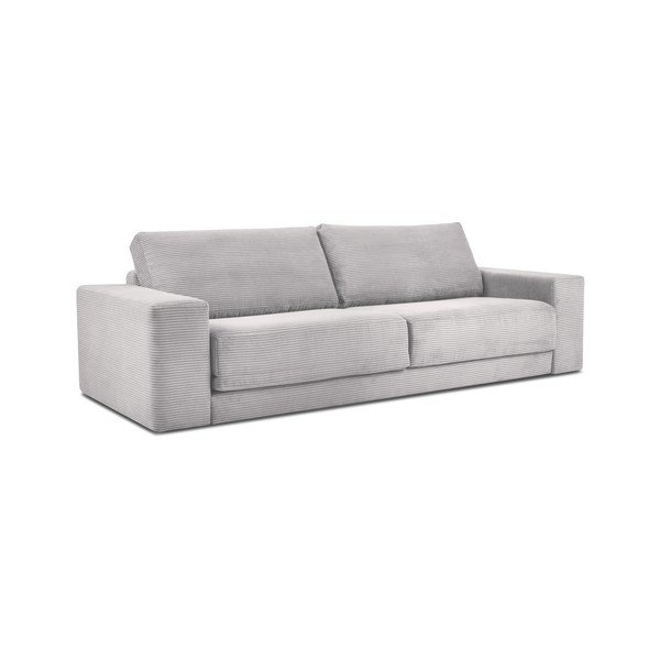 Šviesiai pilka aksominė sofa-lova Milo Casa Donatella-image-2