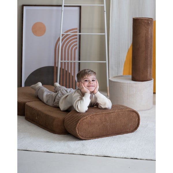 Rudos spalvos iš kordinio velveto vaikiškas krėslas Flip – Wigiwama-image-3