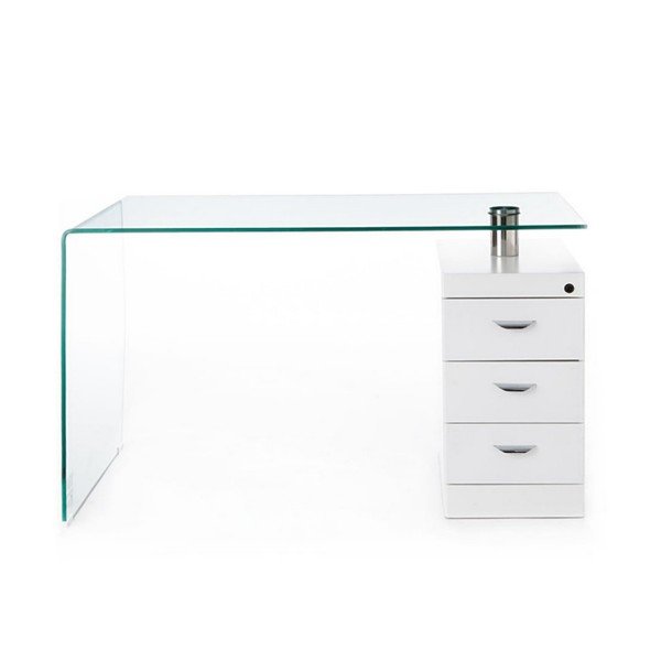 Rašomasis stalas su stikliniu stalviršiu 65x125 cm Bow – Tomasucci-image-2