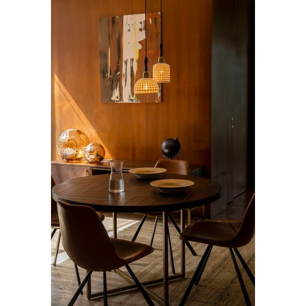 Apvalios formos valgomojo stalas su akacijos dekoru ø 120 cm Class – Dutchbone-image-3