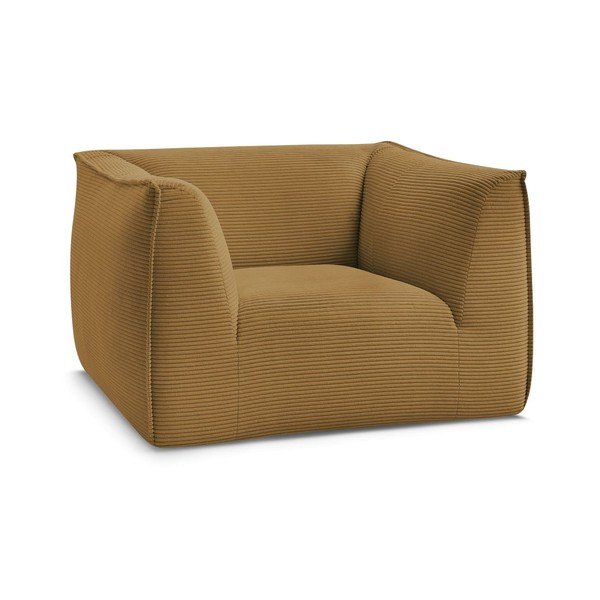 Garstyčių spalvos krėslas iš kordinio velveto Giorgia – Bobochic Paris