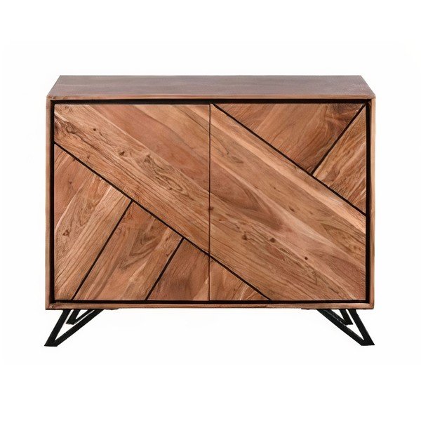 Natūralios spalvos iš akacijos masyvo spintelė 120x78x40 cm Ambala – Interia Home & Living