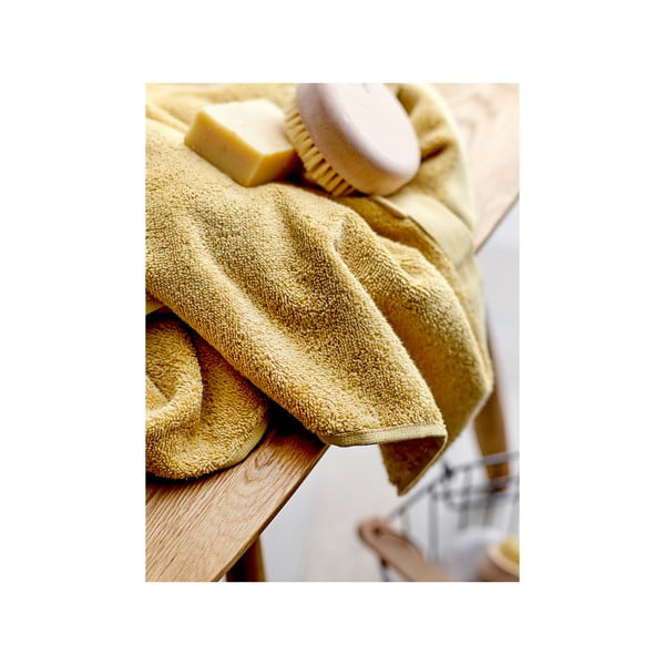 Geltonas organinės medvilnės rankšluostis 50x100 cm Comfort - Södahl-image-2