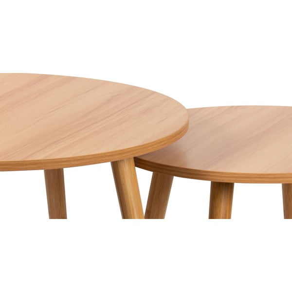 Apvalios formos kavos staliukai natūralios spalvos 2 vnt. ø 60 cm Luke – Bonami Essentials-image-3