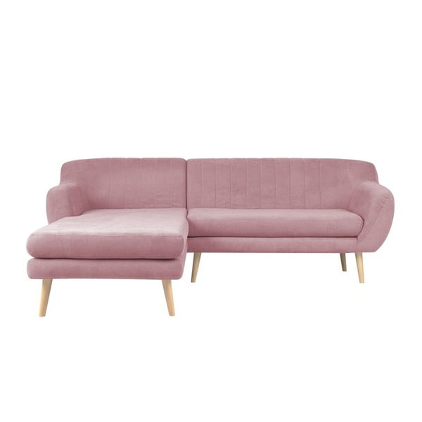 Rožinės spalvos sofa Mazzini Sofas Sardaigne, kampas kairėje