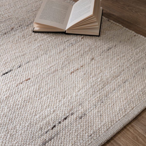 Apverčiamas/rankų darbo dramblio kaulo spalvos iš vilnos mišinio kilimas 200x290 cm Birkdale Ivory – Asiatic Carpets-image-2
