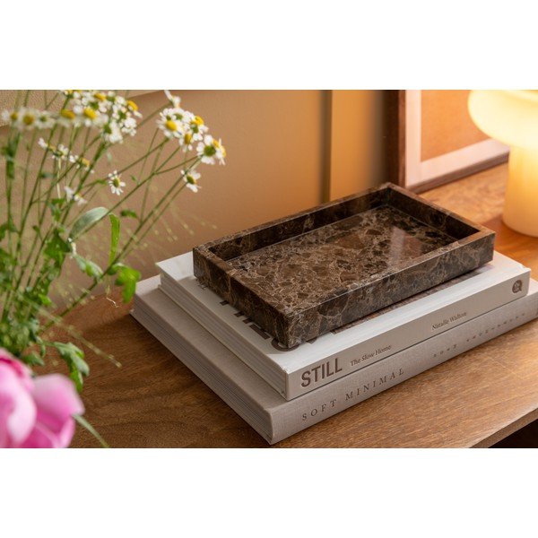 Iš marmuro dekoratyvinis padėklas 15x25 cm Lazio – PT LIVING-image-1