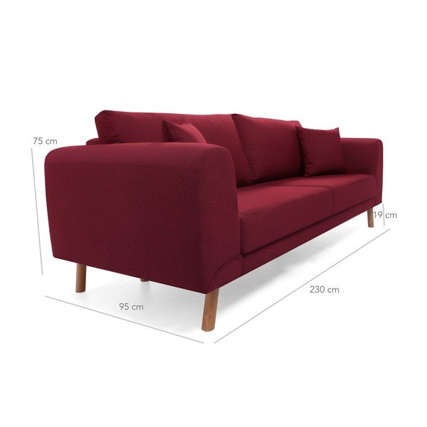Bordo spalvos sofa-lova "Balcab Home Dorothy-image-2