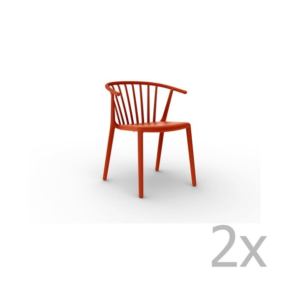 2 raudonų valgomojo kėdžių rinkinys "Resol Woody