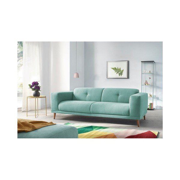 Pastelinės mėlynos spalvos sofa su otomanu Bobochic Paris Luna-image-4
