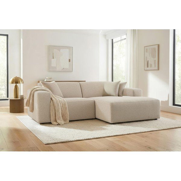 Kampinė sofa smėlio spalvos/kreminės spalvos (su dešiniuoju kampu) Roxy – Scandic-image-1
