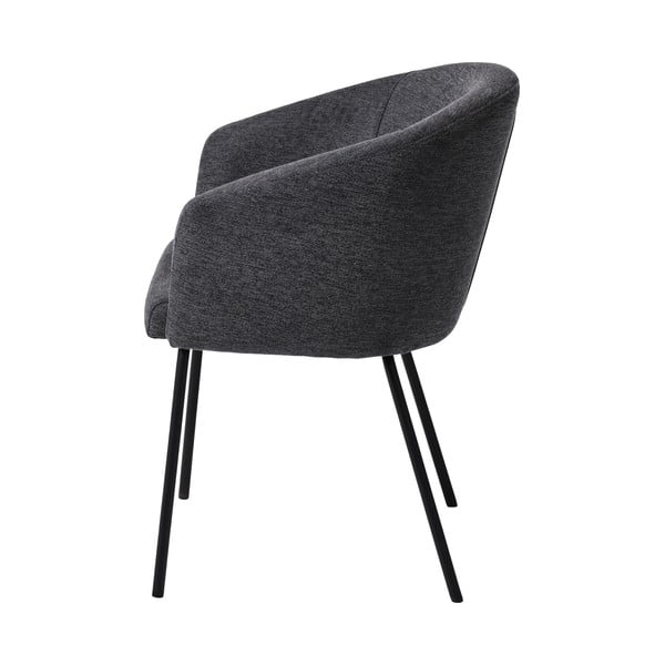 Tamsiai pilkos spalvos iš audinio valgomojo kėdė su porankiais Easton – Unique Furniture-image-4