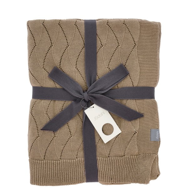 Ruda megzta antklodė ir pledas 130x170 cm Gentle – Södahl-image-3