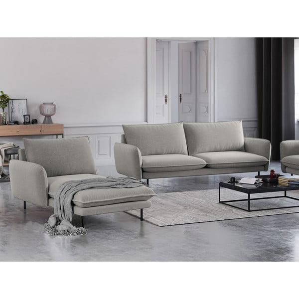 Šviesiai pilkos spalvos poilsio gultas Cosmopolitan Design Vienna, kampas kairėje-image-1