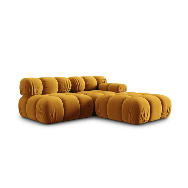 Sofa geltonos spalvos iš velveto 282 cm Bellis – Micadoni Home-image-4