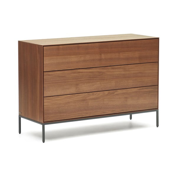 Žema šoninė spintelė natūralios spalvos iš riešutmedžio 110x75 cm Vedrana – Kave Home-image-2