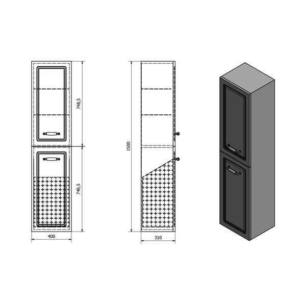 Vonios daiktadėžė baltos spalvos 40x150 cm Favolo – Sapho-image-4