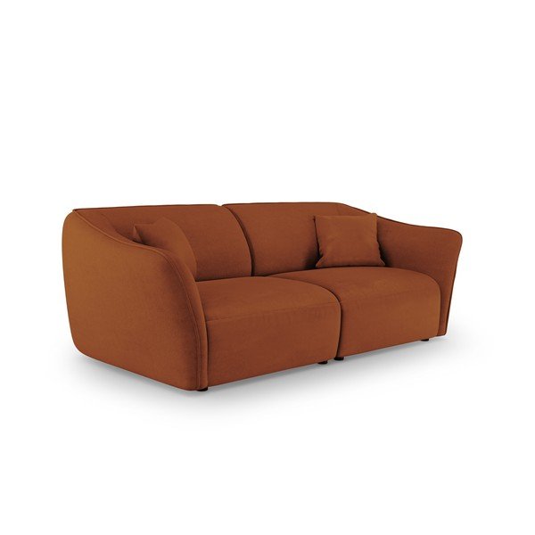 Iš boucle sofa raudonos plytų spalvos 206 cm Tokyo – Cosmopolitan Design-image-1