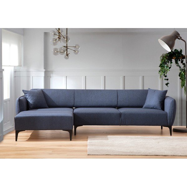 Mėlyna kampinė sofa  Belissimo, kairysis kampas – Balcab Home-image-1