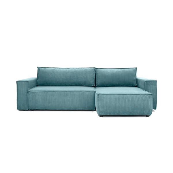 Turkio spalvos aksominė modulinė kampinė sofa Bonami Selection Bowie-image-2
