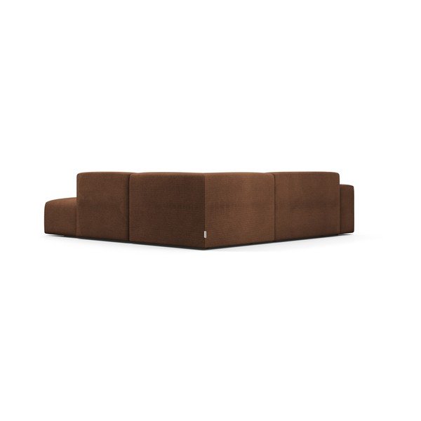 Ruda aksominė kampinė sofa Marie Claire Home Karen, 260 cm, dešinysis kampas-image-4