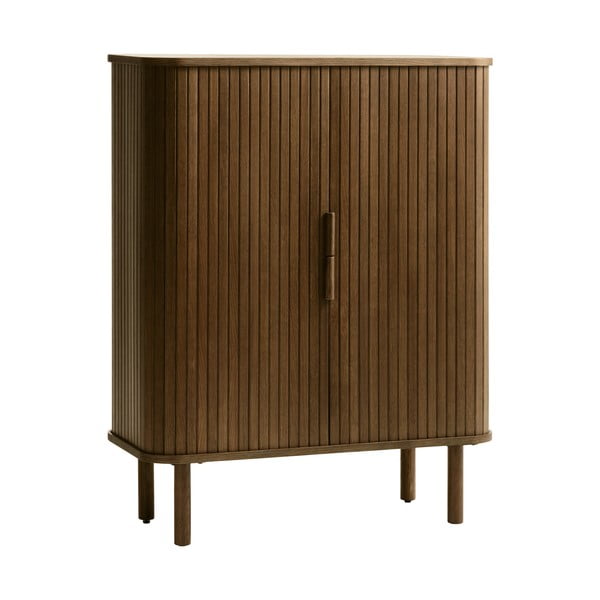 Spintelė rudos spalvos iš ąžuolo su stumdomomis durimis 113x90 cm Cavo – Unique Furniture-image-4