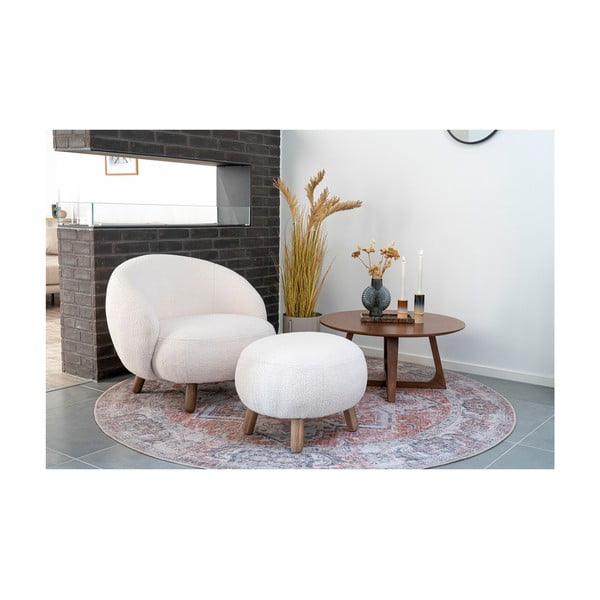 Kreminės spalvos fotelis su atrama kojoms Savona – House Nordic-image-1