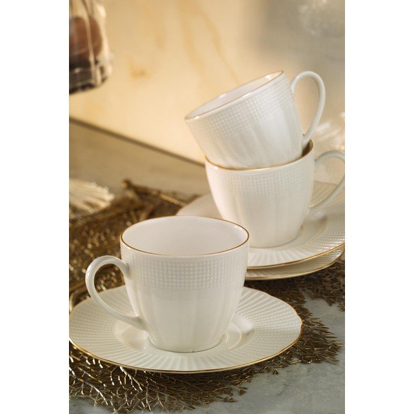 6 porcelianinių kavos puodelių su lėkštutėmis rinkinys Kutahya Café, 200 ml-image-1