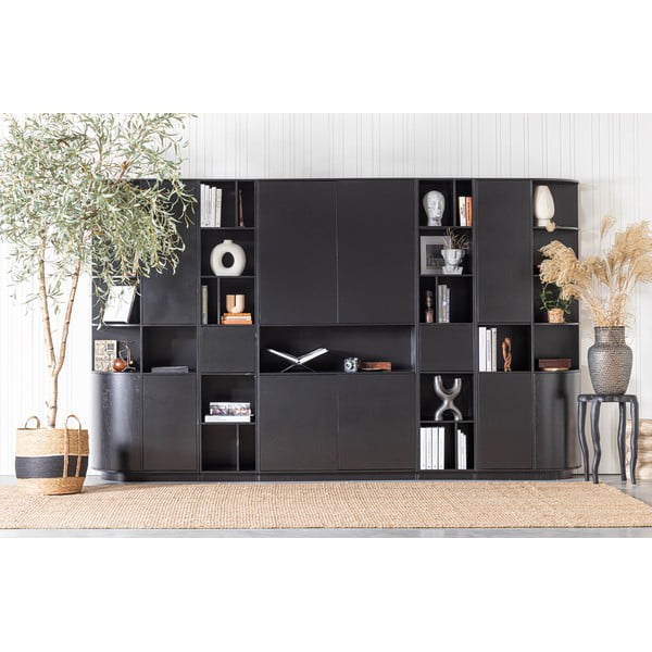 TV spintelė juodos spalvos iš pušies masyvo 110x210 cm Finca – WOOOD-image-1