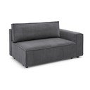 Modulinė sofa tamsiai pilkos spalvos iš kordinio velveto (su dešiniuoju kampu) Nihad modular – Bobochic Paris
