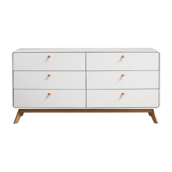 Žema šoninė spintelė baltos spalvos 150x74 cm Caitlin – Støraa-image-3