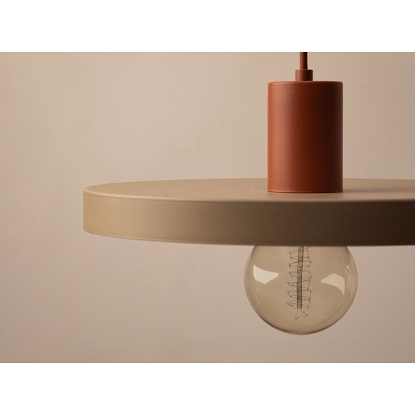 Smėlio spalvos iš metalo kabantis šviestuvas ø 30 cm Ori – Micadoni -image-2