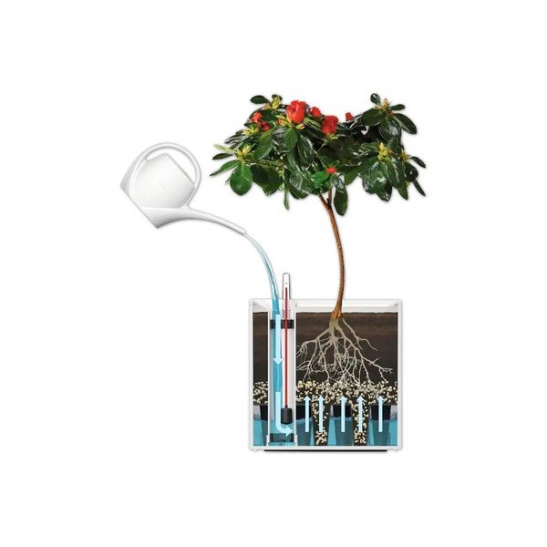 Iš perdirbto plastiko vazonas su savaiminio laistymo funkcija Cubico Stone – Flower Lover-image-2