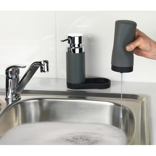 2 pilkų skalbimo miltelių dozatorių su padėkliukais rinkinys Wenko Squeeze, 250 ml-image-1