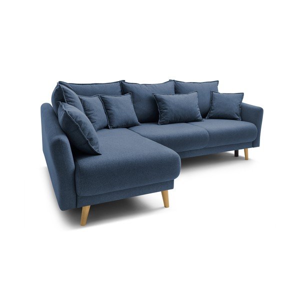 Tamsiai mėlyna "Bobochic Paris Mia" sofa-lova, kairysis kampas-image-3