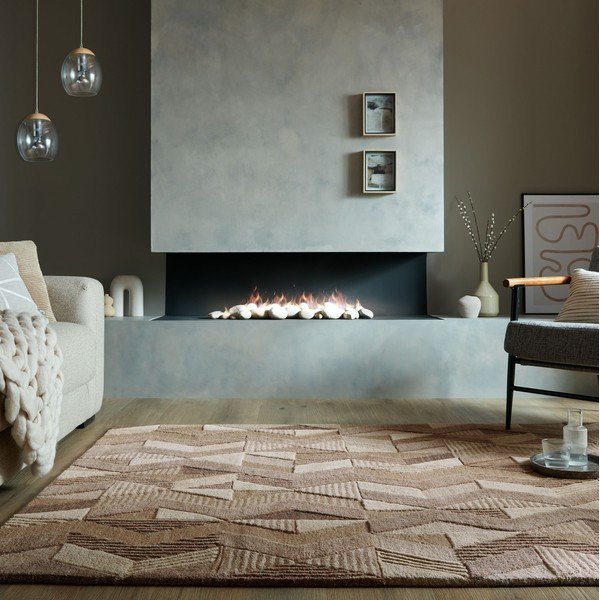 Rankų darbo iš vilnos kilimas rudos spalvos 200x290 cm Moda Asher – Flair Rugs-image-1