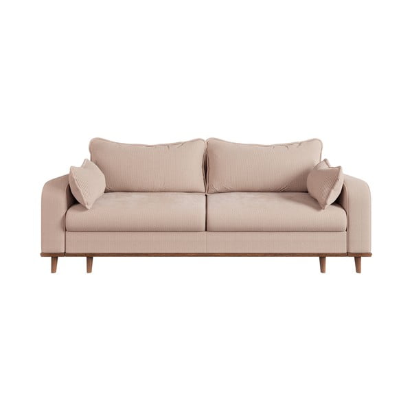 Iš kordinio velveto sofa smėlio spalvos 220 cm Beata – Ropez