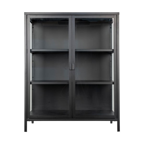 Iš metalo vitrina juodos spalvos 80x101,5 cm Brisbane – House Nordic