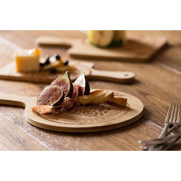 Bambukinė pjaustymo lentelė Leone, ø 25 cm-image-1