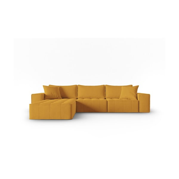 Kampinė sofa geltonos spalvos (su kairiuoju kampu) Mike – Micadoni Home