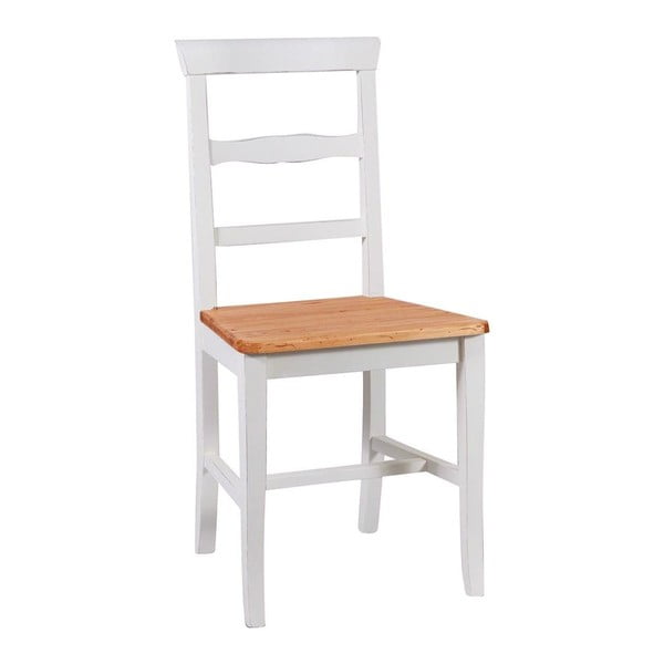 Balta buko kėdė su šviesiai ruda sėdyne "Biscottini Addy